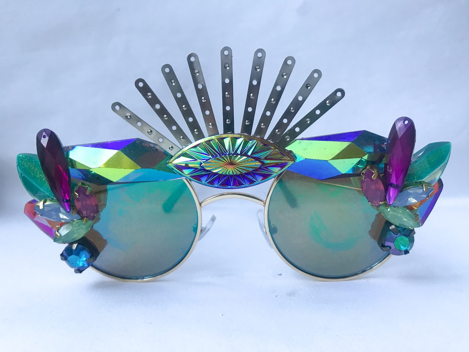 Custom Printed LED Cat Eye Funky Sunglasses - Party Sunglasses
